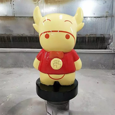 卡通小牛犢，玻璃鋼商場美陳動物擺件