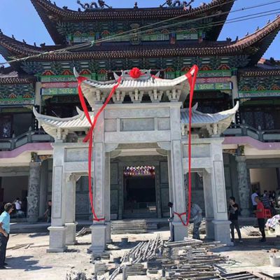 青石石雕戶(hù)外大型牌坊倒水