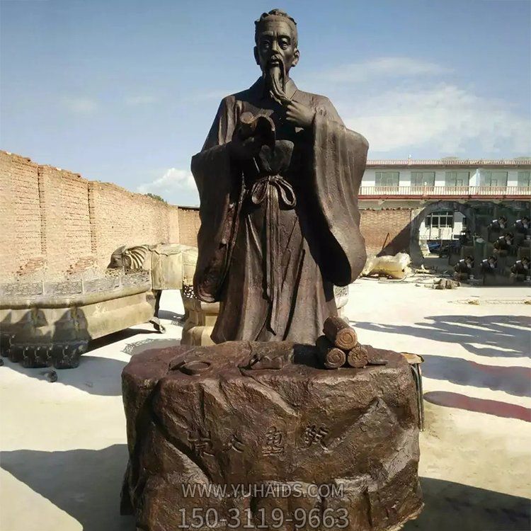 戶(hù)外城市街道古代人物玻璃鋼仿銅景觀(guān)雕塑