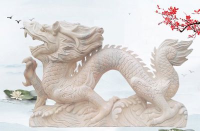 景區(qū)戶(hù)外創(chuàng)意漢白玉龍雕塑