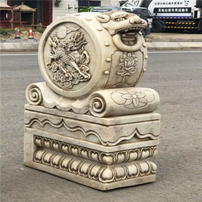 漢白玉仿古石門(mén)墩，庭院大門(mén)抱鼓石