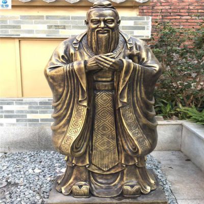鑄銅孔子雕塑，純黃銅鑄造的歷史名人銅像