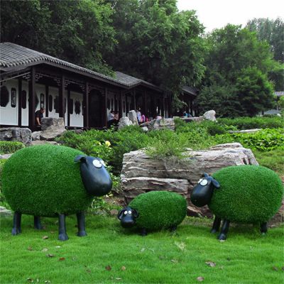 草皮肖恩羊，綠色可愛綠植動(dòng)物擺件