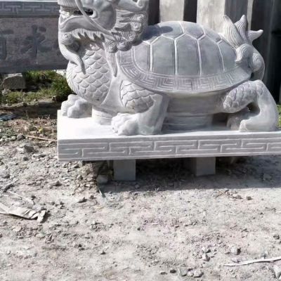 四圣獸之龍龜，青石石材雕刻玄武